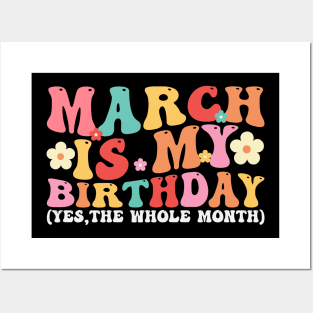 March Birthday Retro Groovy Posters and Art